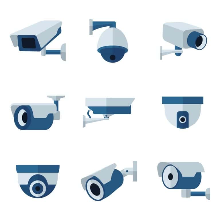 Different IP camera types and positions